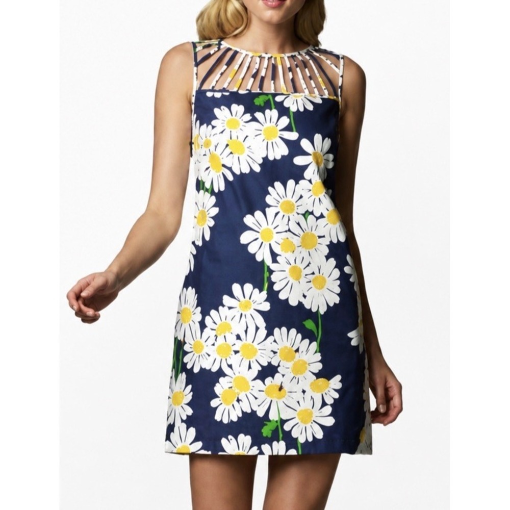 Lilly Pulitzer Ricci Shift Dress Sz 12 Daisies Ladybugs Floral Cottagecore Retro